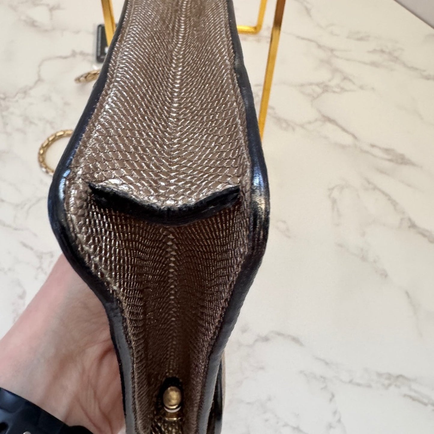 Bvlgari Serpenti Limited Edition Forever Bag in Metallic Leather.