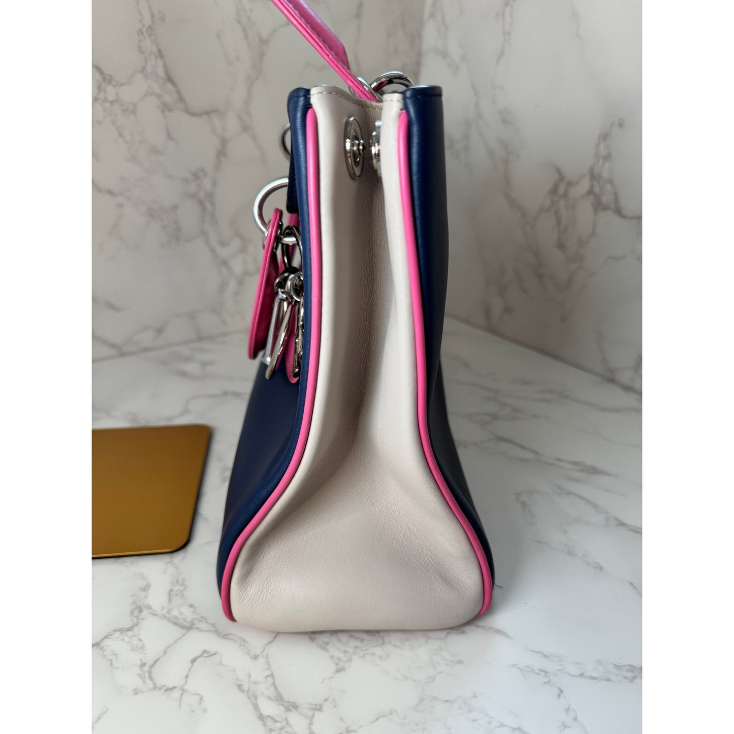 Christian Dior Diorissimo Bag with Strap Blue/Pink