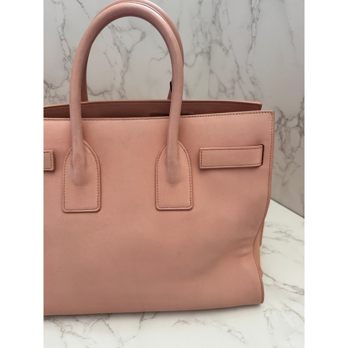 Saint Laurent Blush Calfskin Sac De Jour Tote Bag
