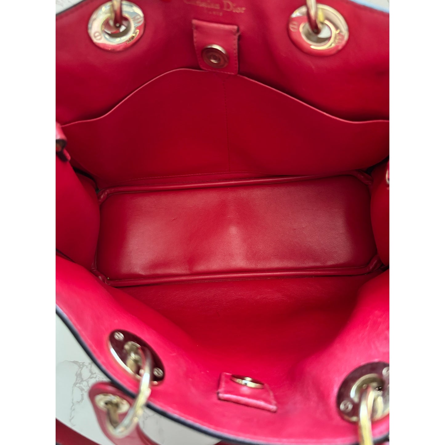Christian Dior Diorissimo Tote Bag with Shoulder Strap Orange/Pink