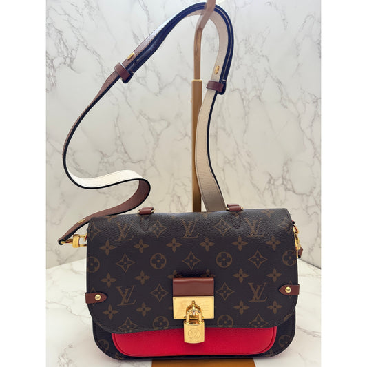 Louis Vuitton Monogram Vaugirard PM Brown Red Crossbody Bag