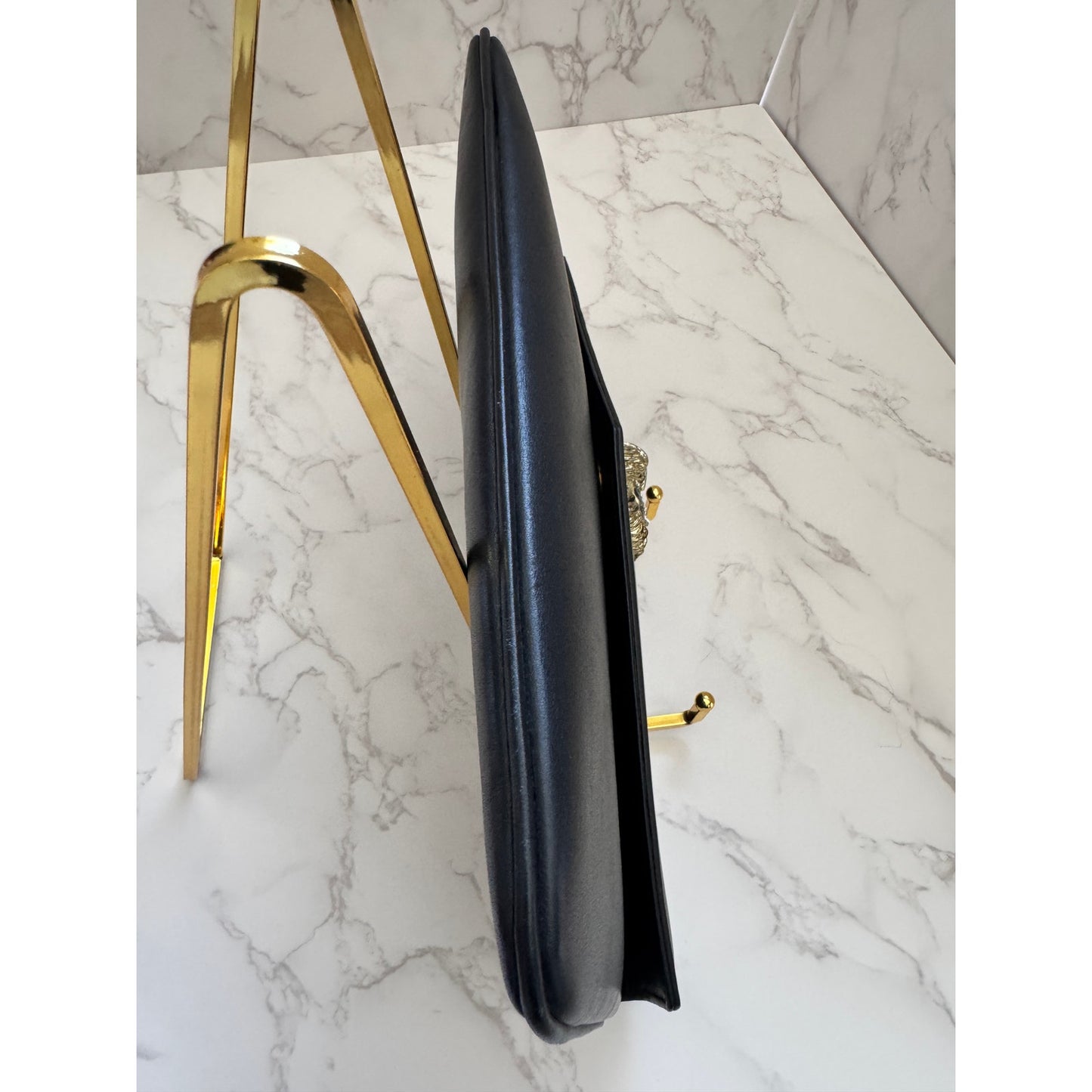Gucci Rajah Broadway Clutch in Black Leather