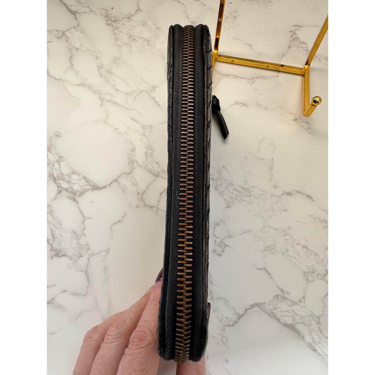 Bottega Veneta Intrecciato Black Long Wallet