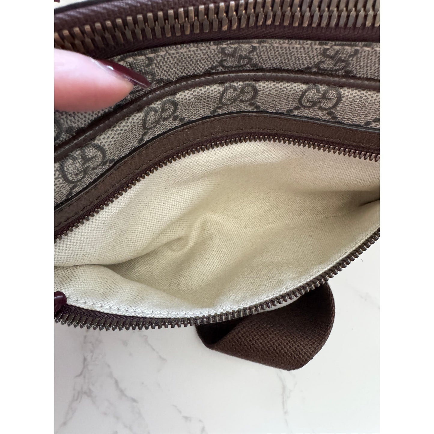 Brown GG Supreme Canvas Ophidia Belt Bag