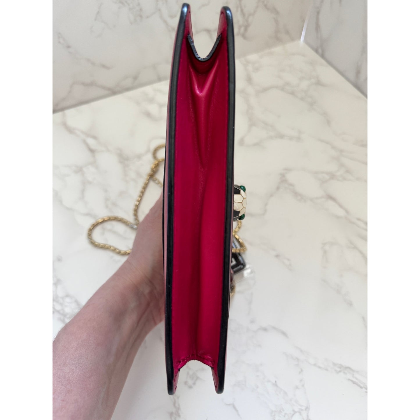 Bvlgari Serpenti Forever Dark Pink Chain Shoulder Bag