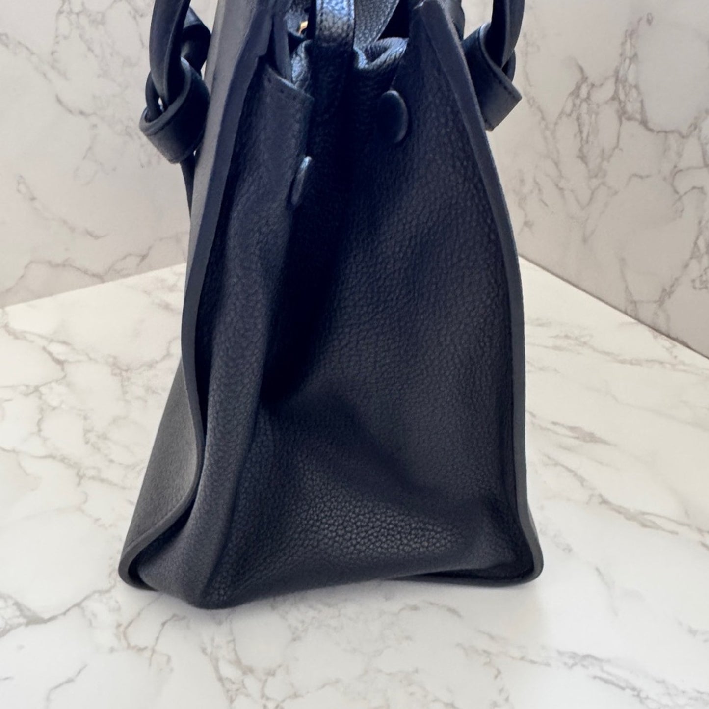 Authentic Celine Black Leather Tie Knot Tote