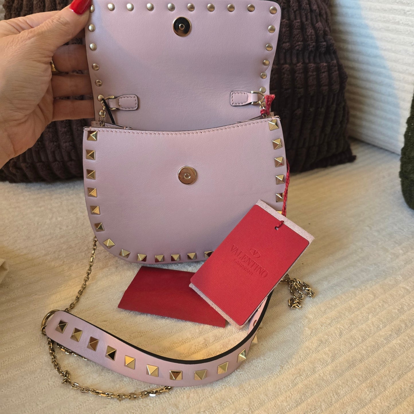 Valentino Garavani Rockstud Mini Saddle Leather Bag - NWT