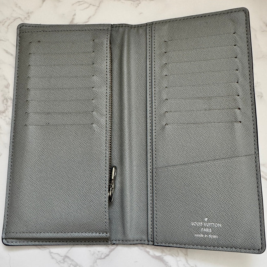Louis Vuitton Portefeuille Brazza Graphite Damier Long Wallet (Rare 3D Antarctica colorway)