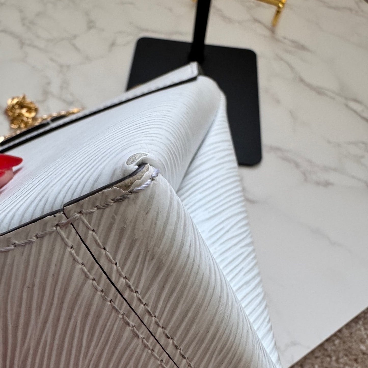 Authentic Louis Vuitton Locky BB in Blanc Epi Leather
