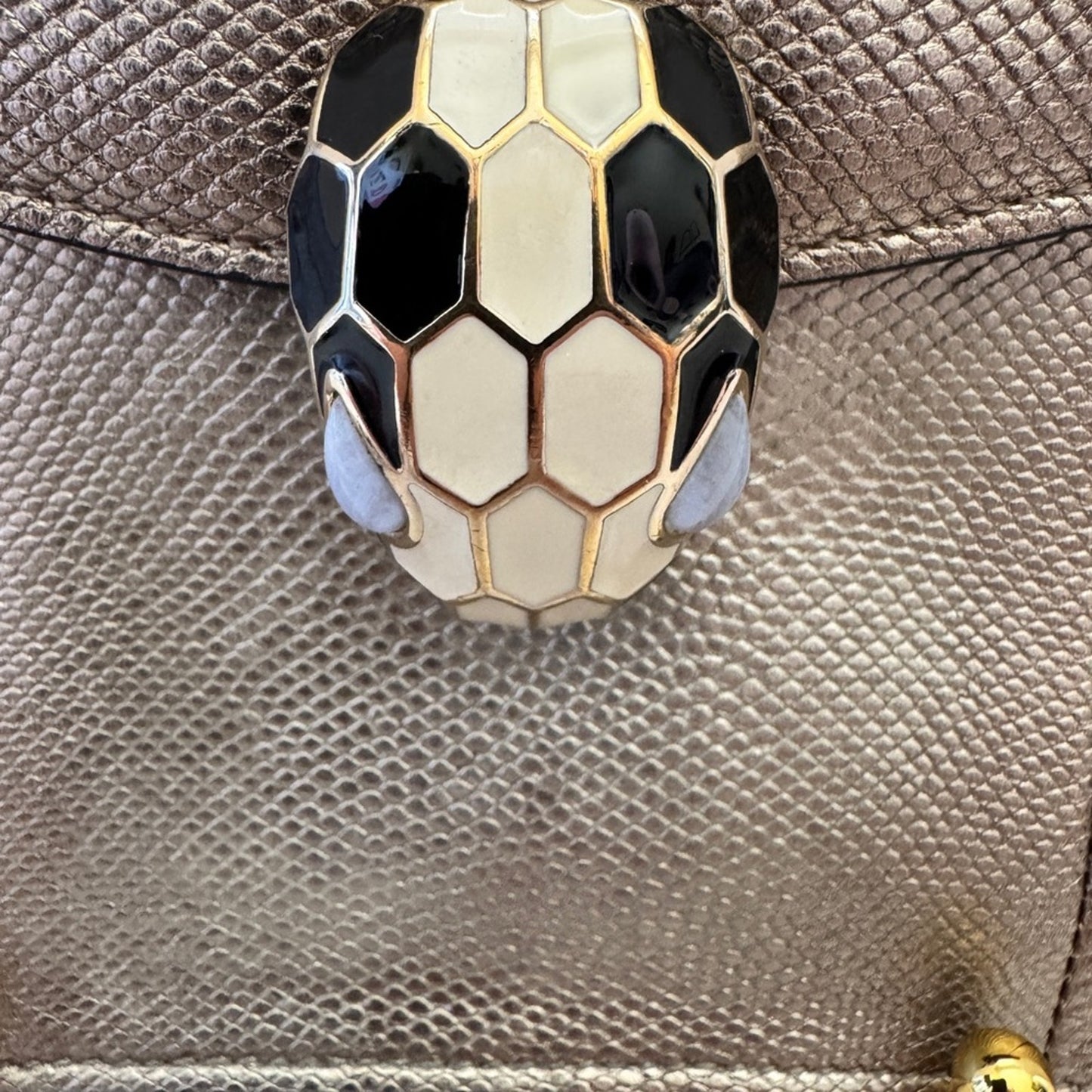 Bvlgari Serpenti Limited Edition Forever Bag in Metallic Leather.