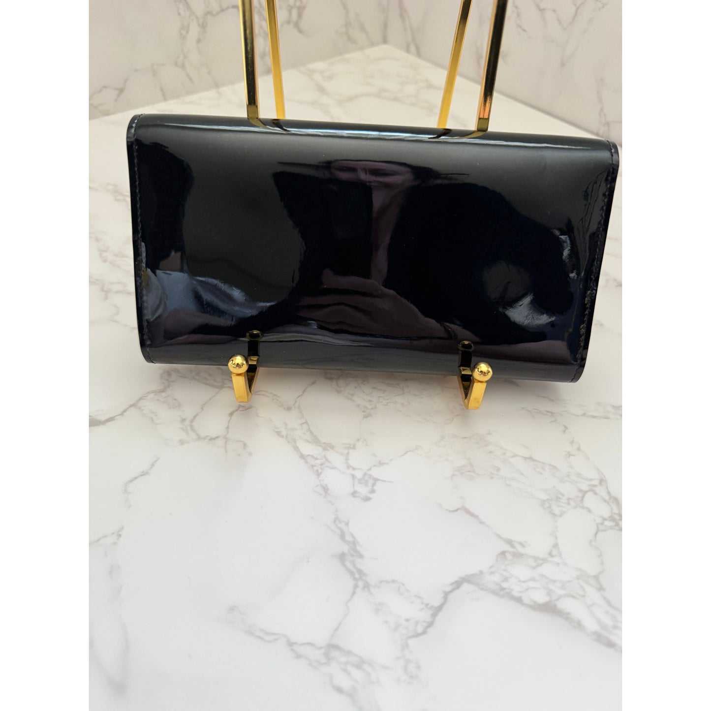 Louise Vuitton Louise Clutch in Black Vernis Patent Leather