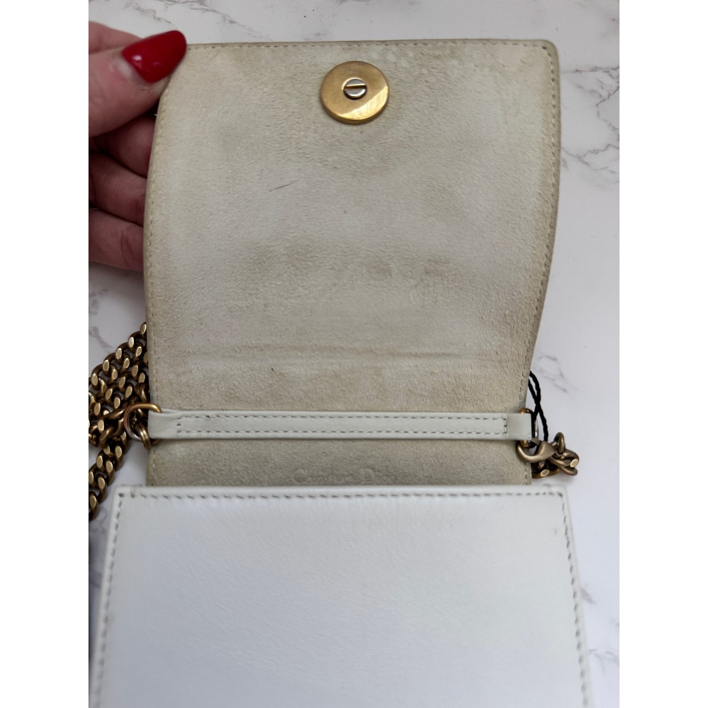 Christian Dior Diorama Vertical Clutch Cream