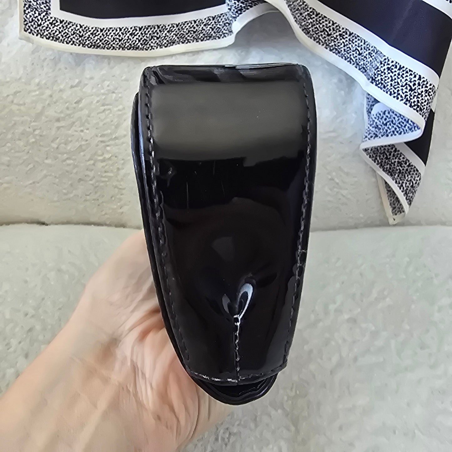 Louis Vuitton Black Patent Leather Sobe Clutch Bag