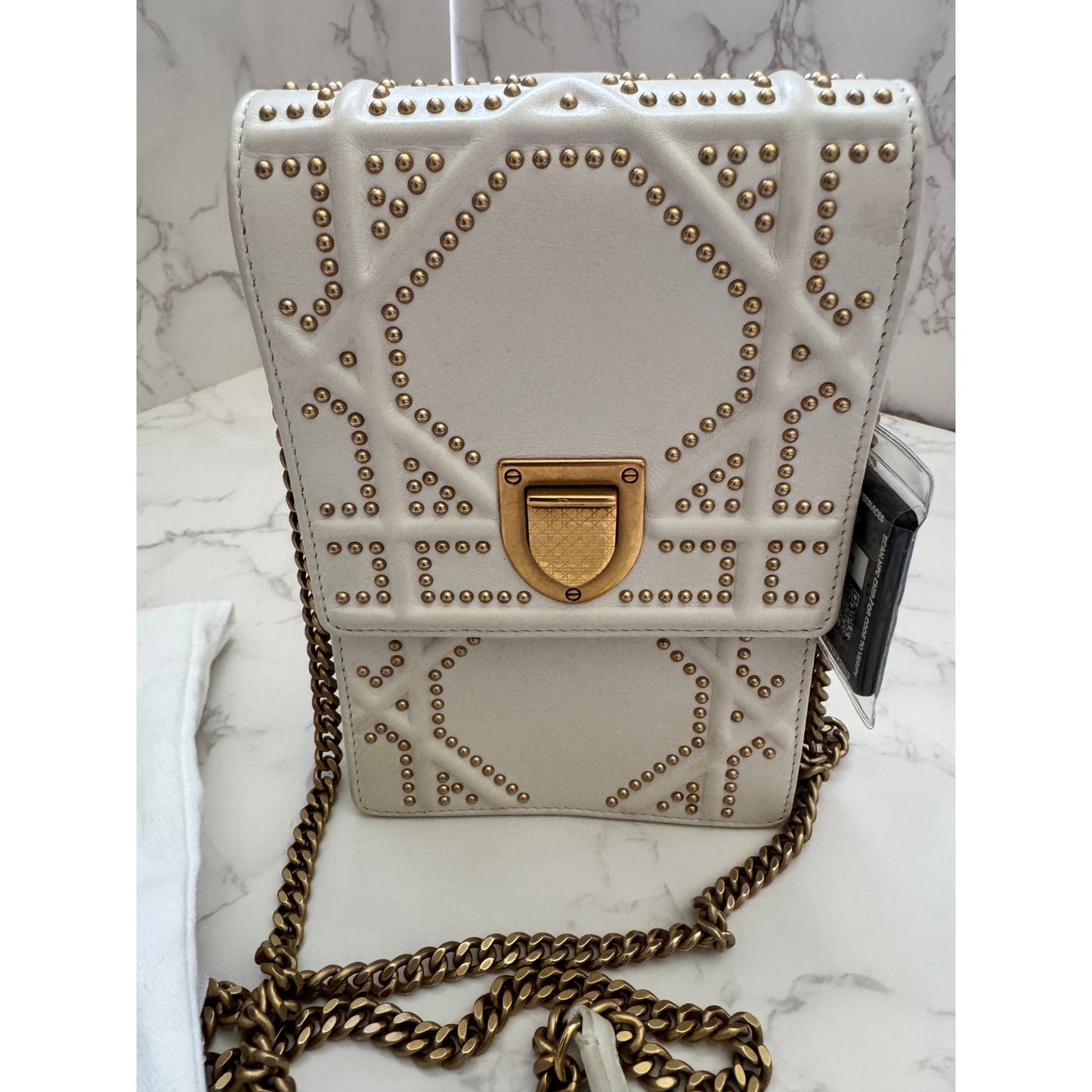 Christian Dior Diorama Vertical Clutch Cream