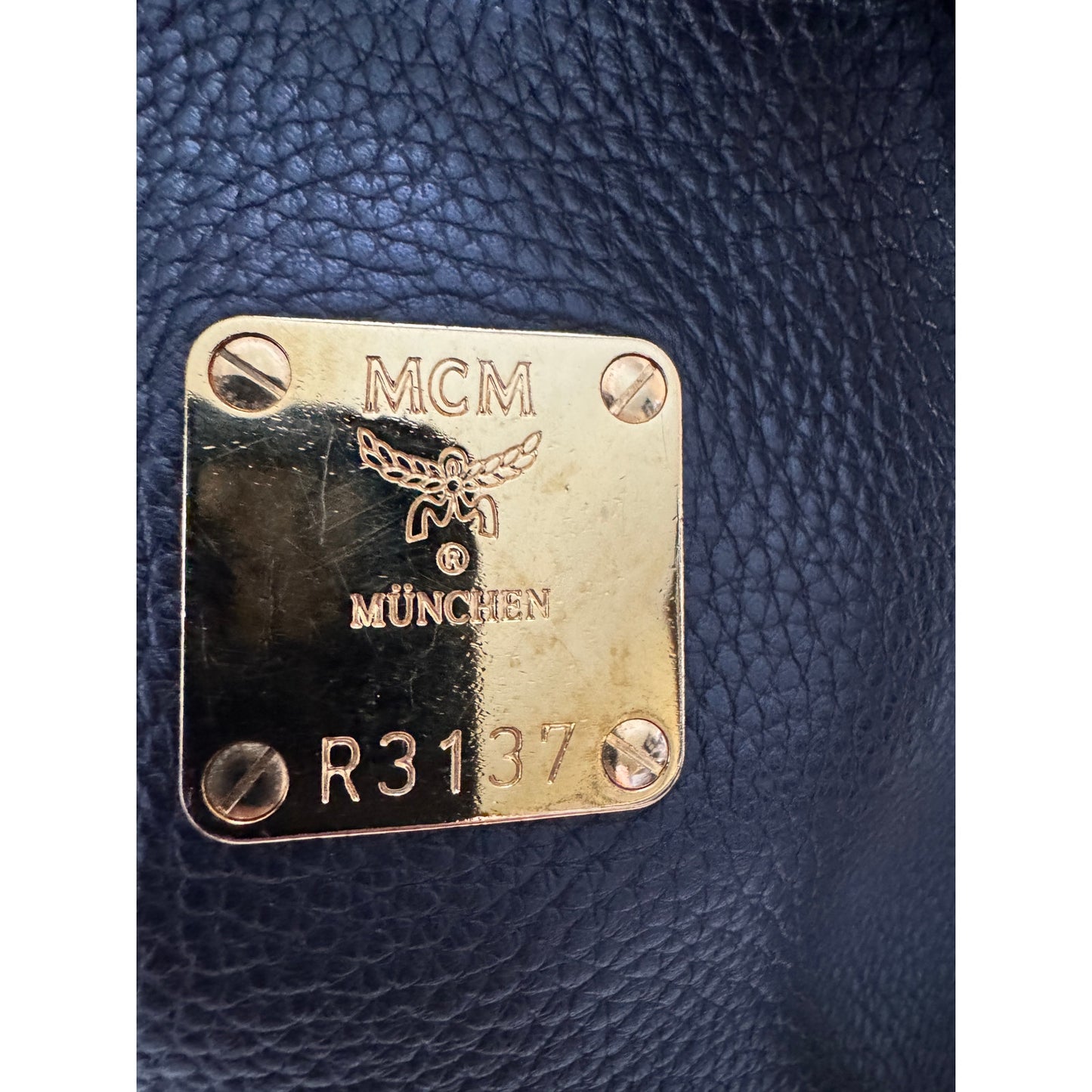 MCM Bucket Bag in Black Pebbled Leather