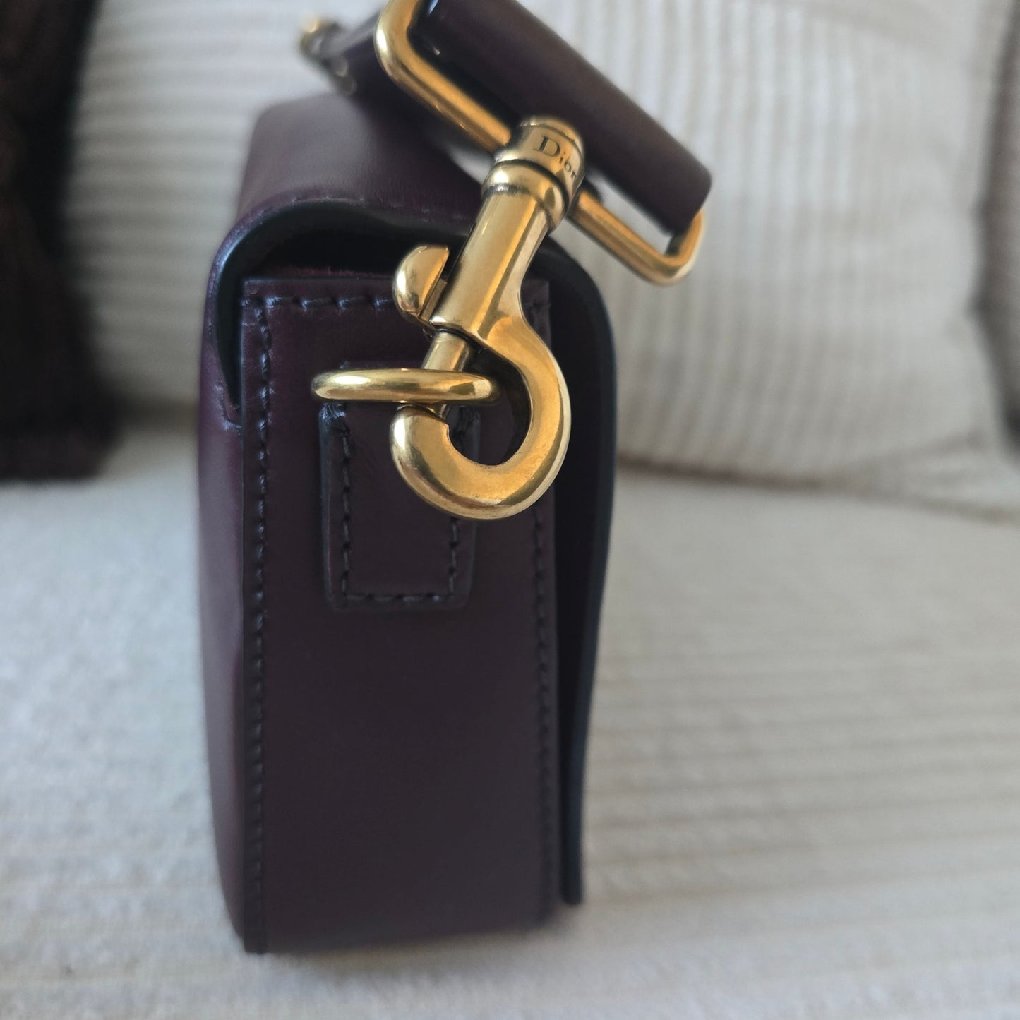 Christian Dior J'Adior Flap Bag Medium Burgundy Amaranth Leather Gold