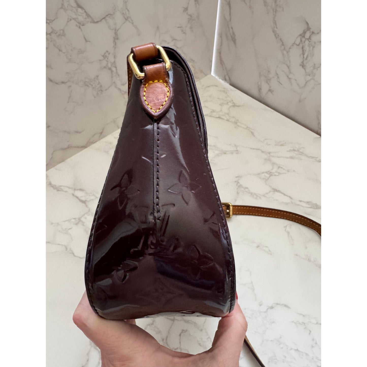 Louis Vuitton Vernis Amarante Patent Leather Bellflower GM Shoulder Bag