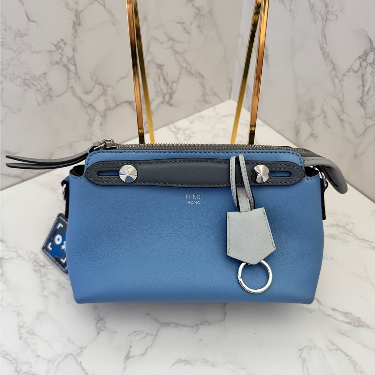 Fendi By The Way Crossbody in Blue Calfskin Leather