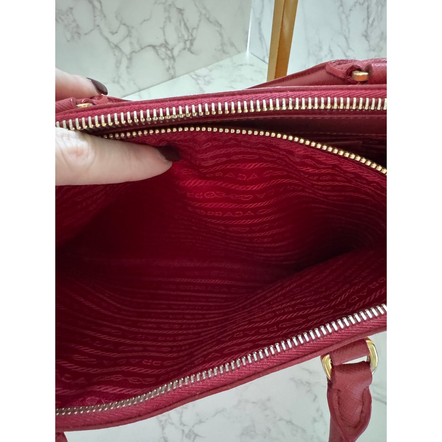 Prada Galleria Medium in Red Saffiano Leather