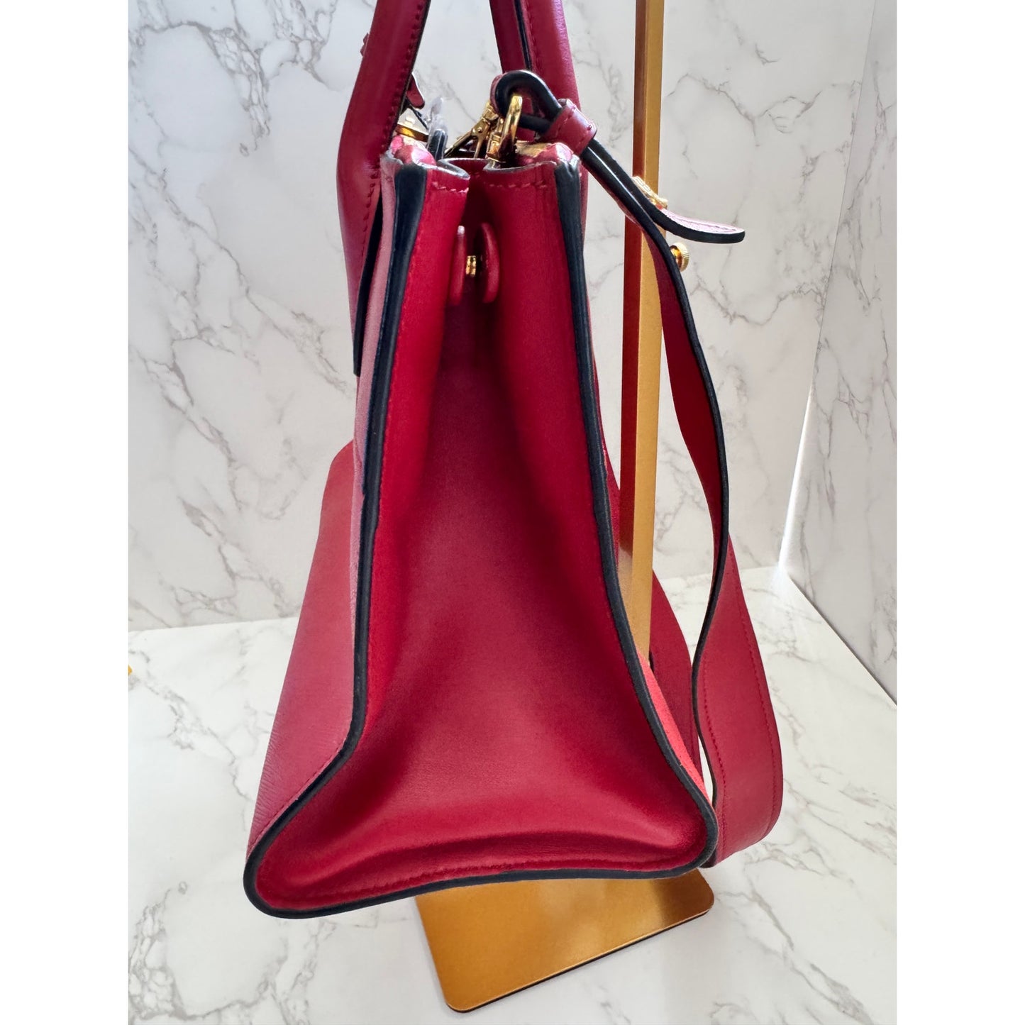 Prada Paradigme Tote in Red Saffiano Leather