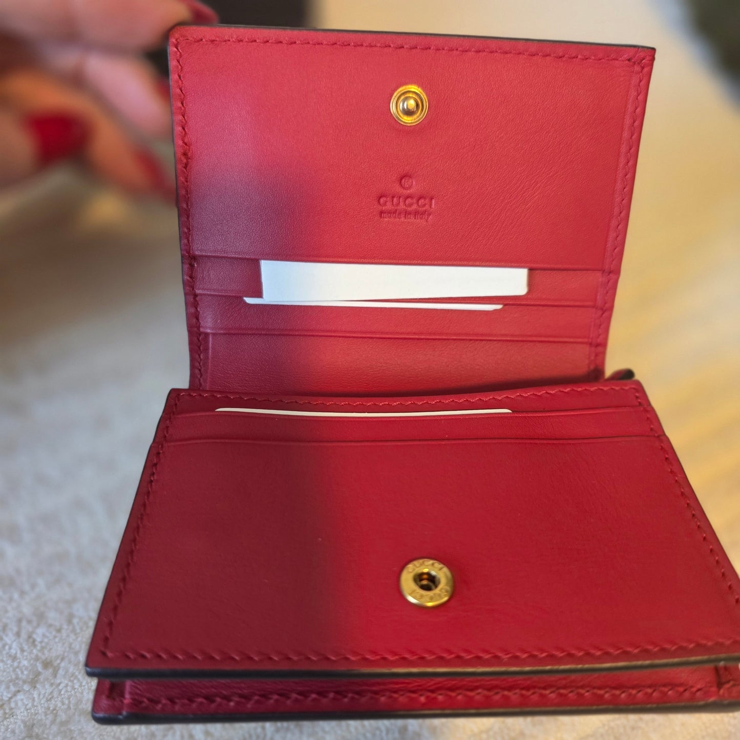 Gucci Queen Margaret Leather Card Case Wallet - NWT