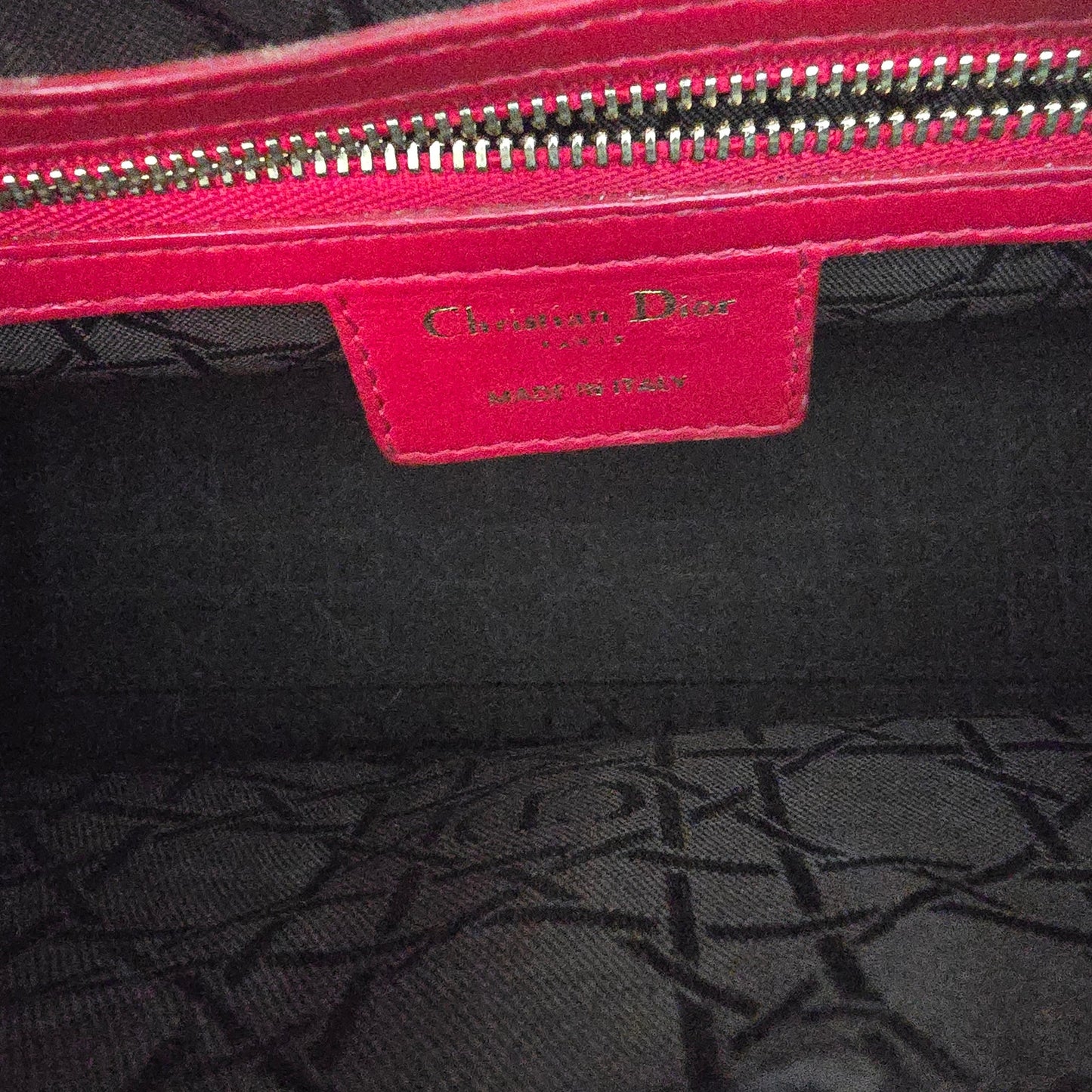 Christian Dior Lady Dior Red Quilted Lambskin Cannage Leather with Gold Hardware