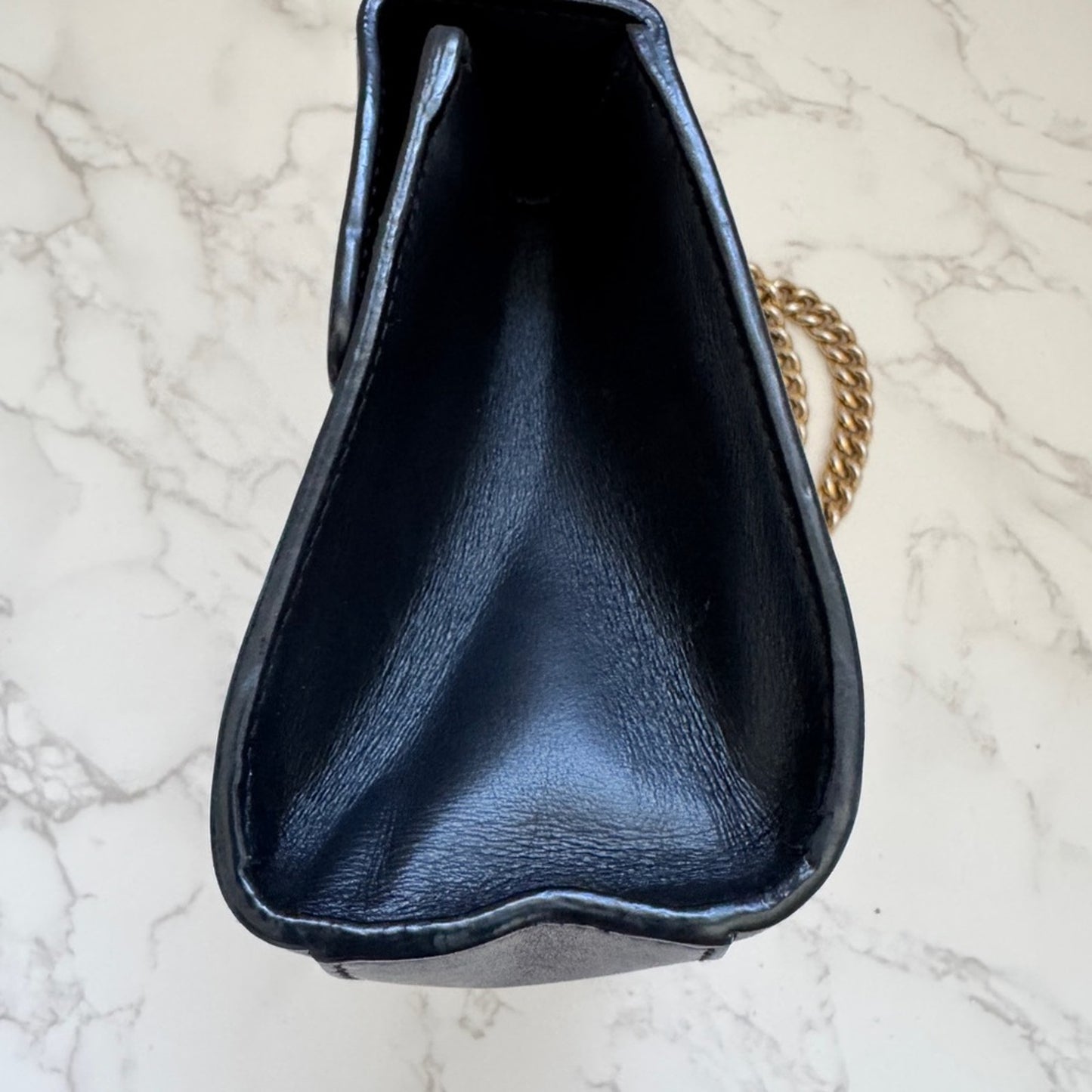 Gucci Padlock Calfskin GG Supreme Monogram Small Shoulder Bag Black Gold