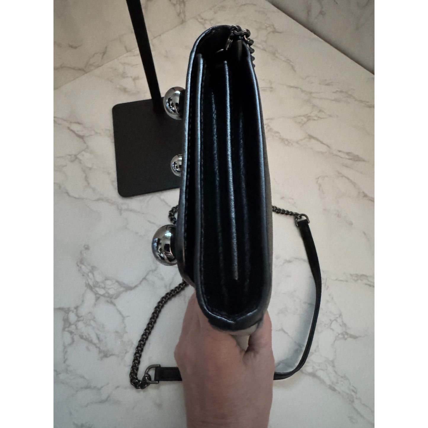 Fendi F Logo Liberty Pearl Wallet on Chain