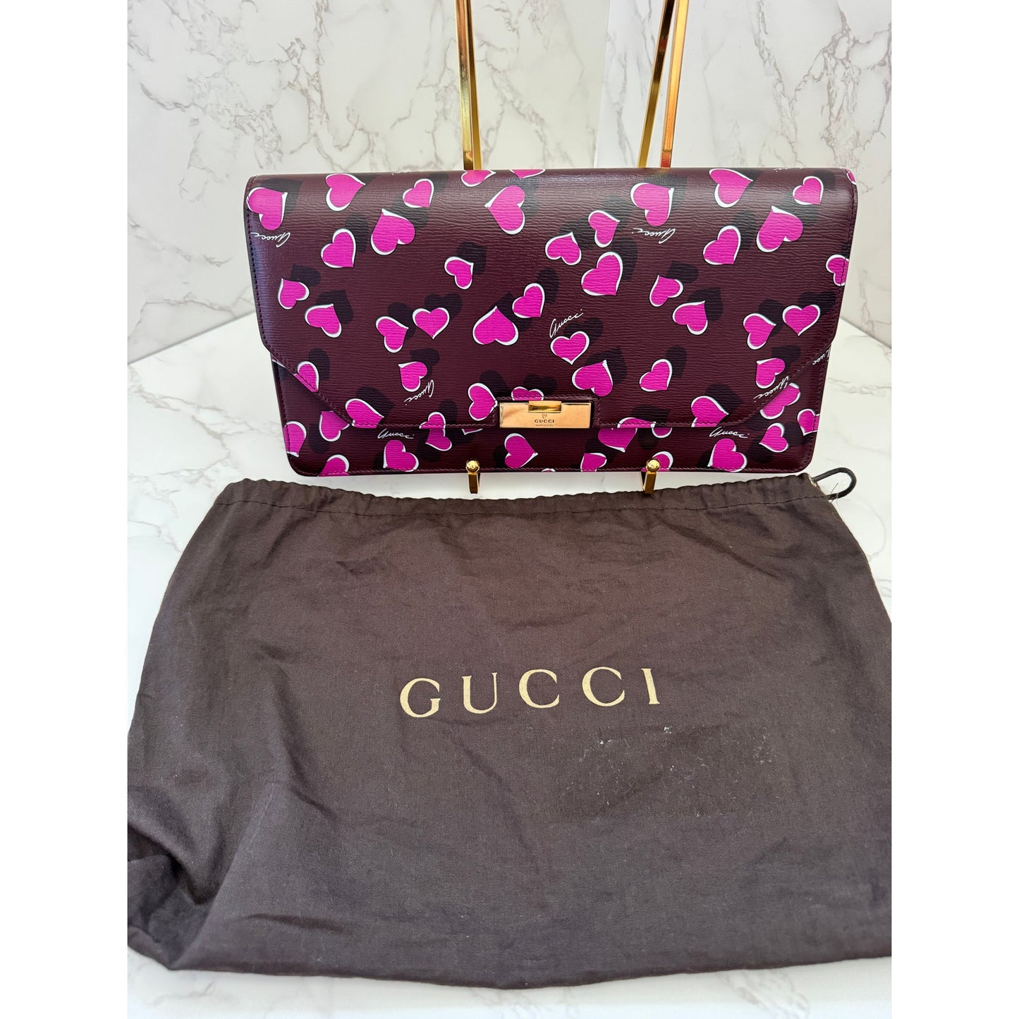 Gucci Heartbeat Shanghai Limited Edition Leather Clutch
