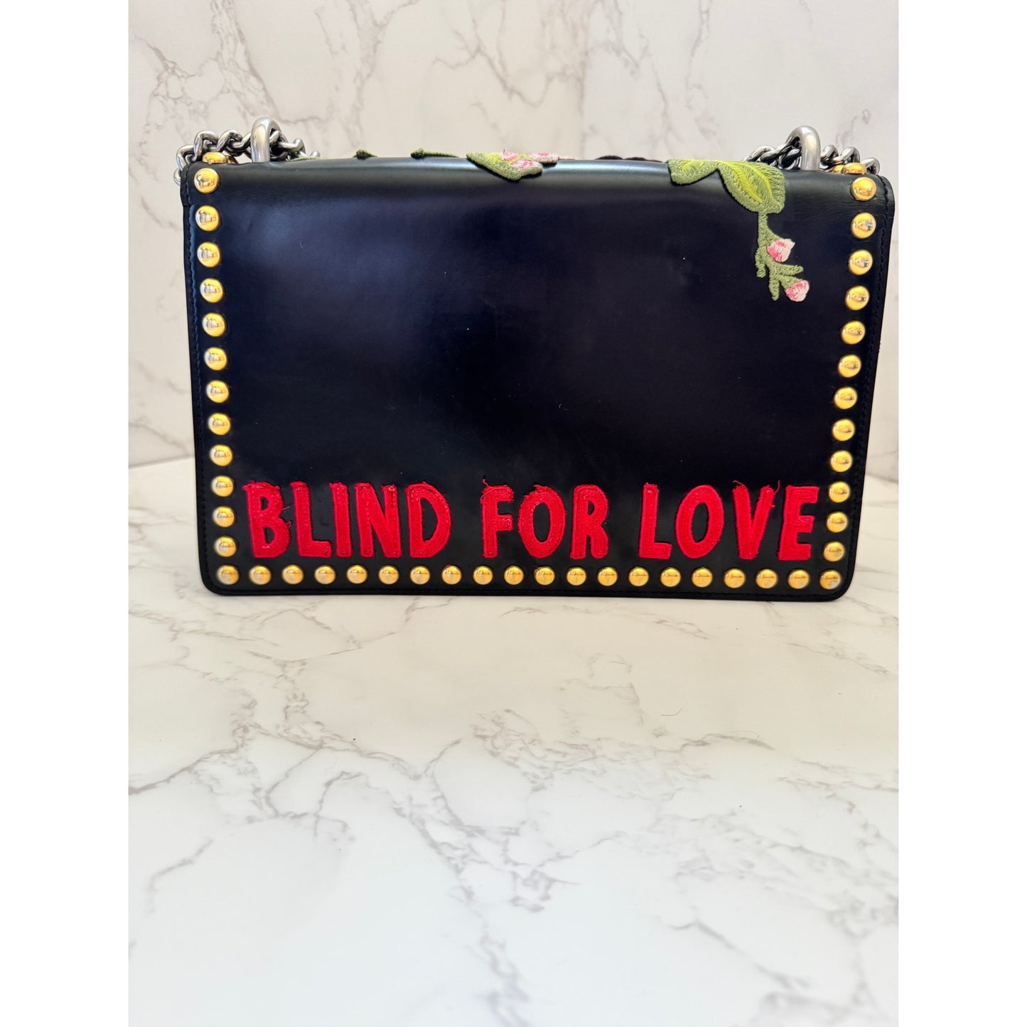 Gucci Dionysus Floral Embroidered "Blind for Love" In Black Limited Edition