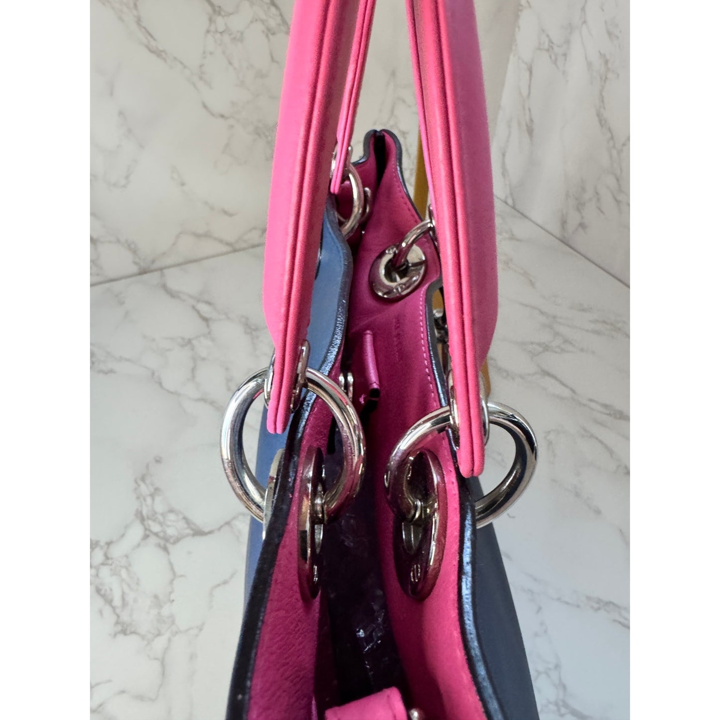 Christian Dior Diorissimo Bag with Strap Blue/Pink