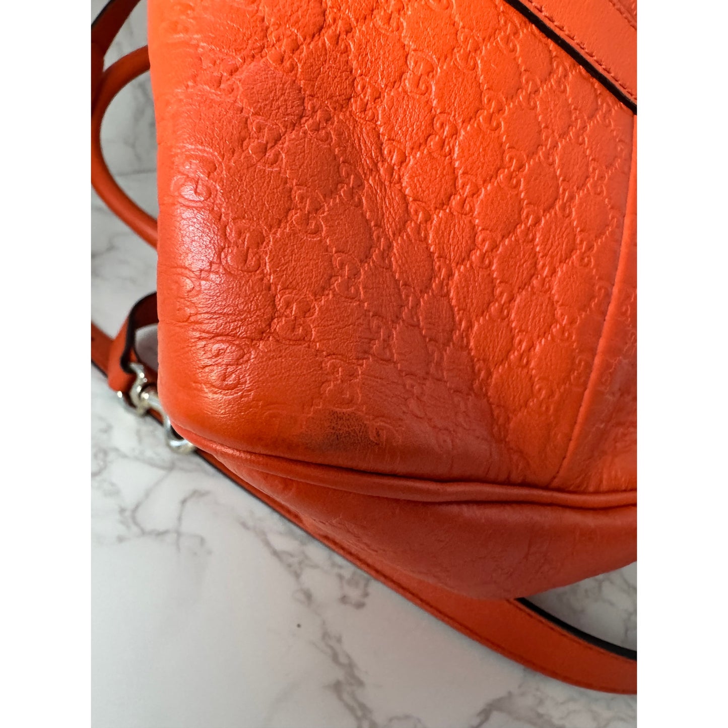 Gucci Microguccissima Boston Bag Orange Medium Size