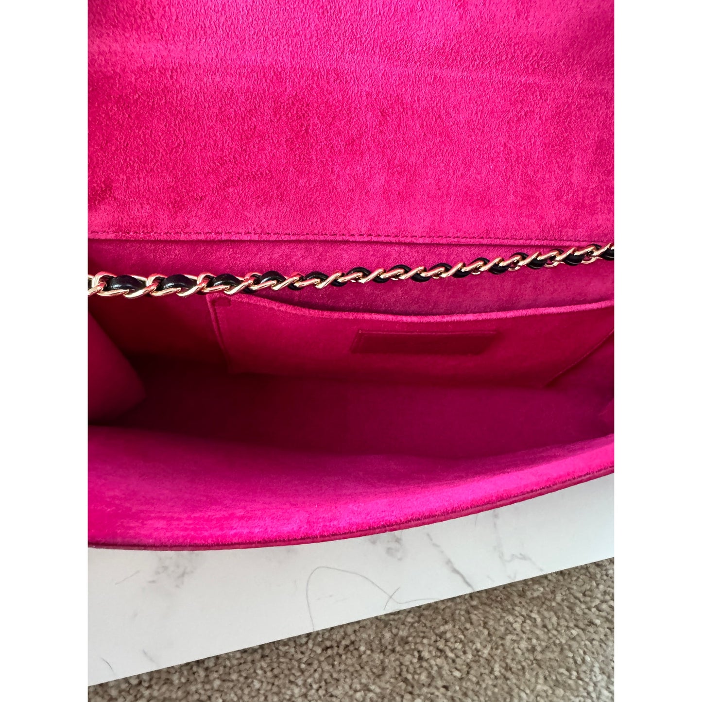 Saint Laurent Y Ligne Pink Leather Clutch