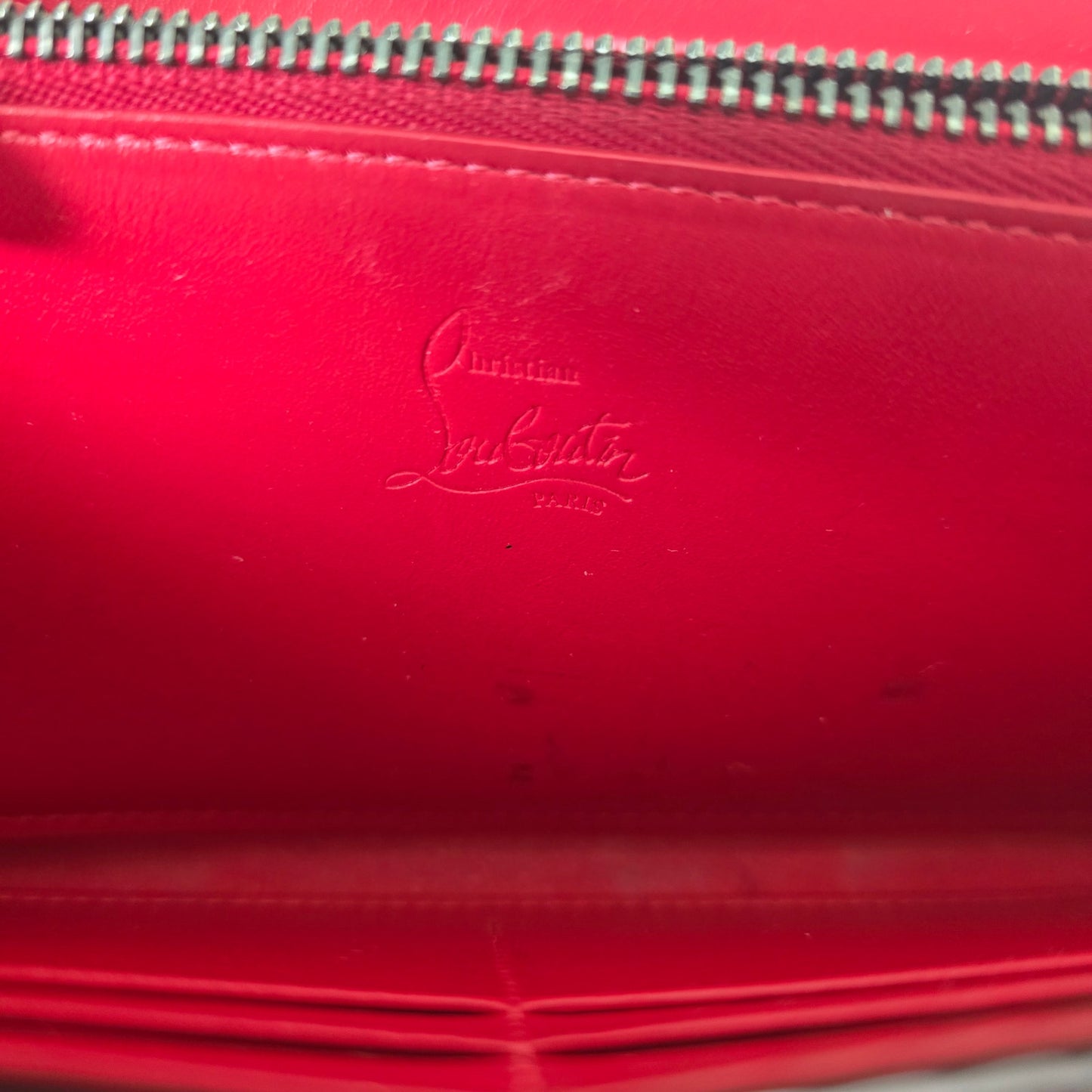 Christian Louboutin Black Panettone Spiked Zip Around Wallet