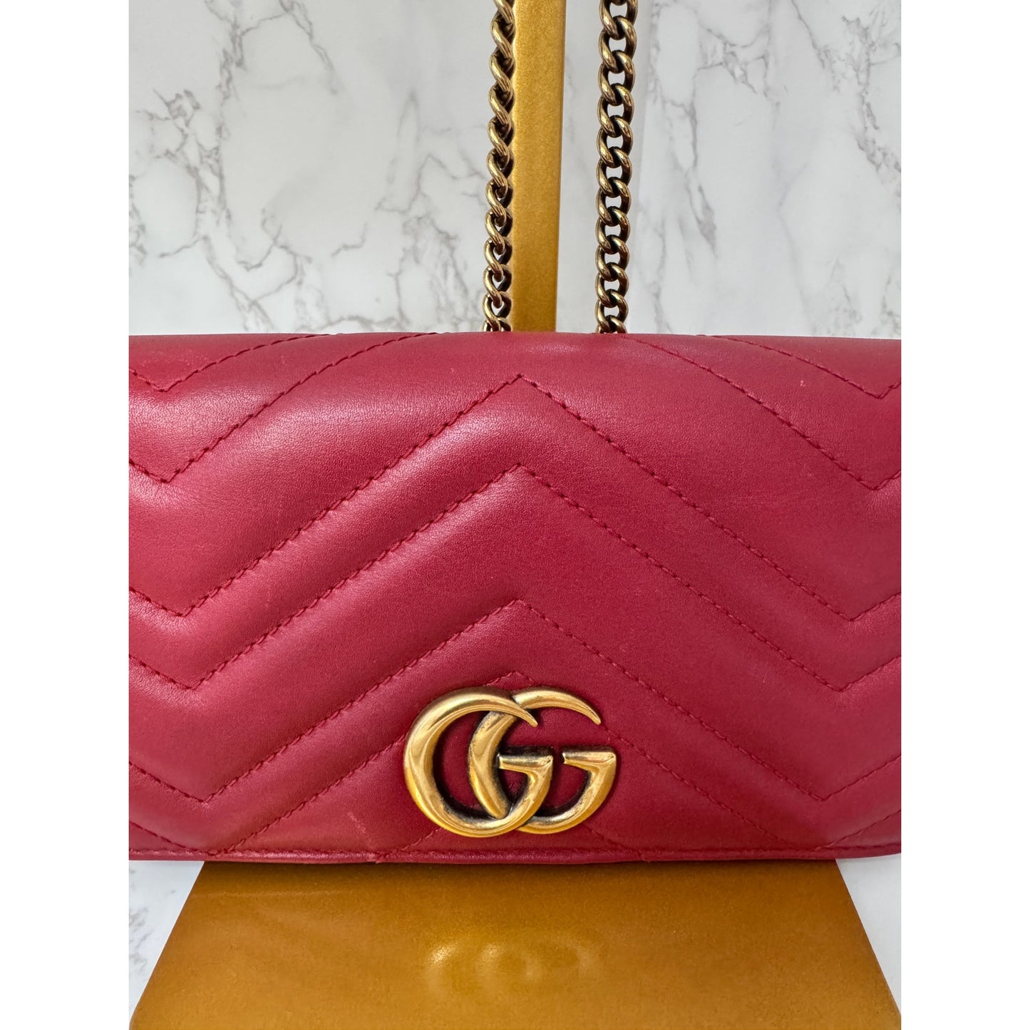 Gucci GG Marmont Matelasse Leather Chain Flap Bag