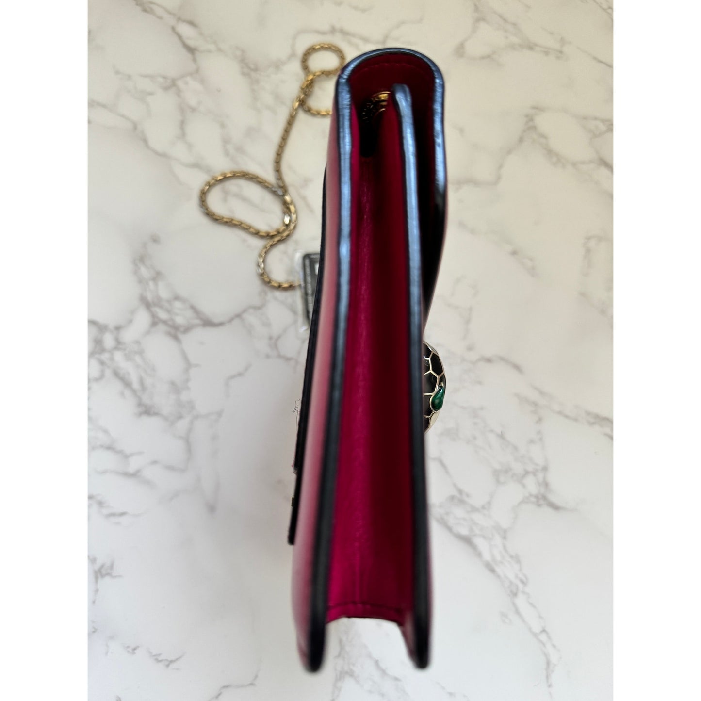 Bvlgari Serpenti Forever Dark Pink Chain Shoulder Bag