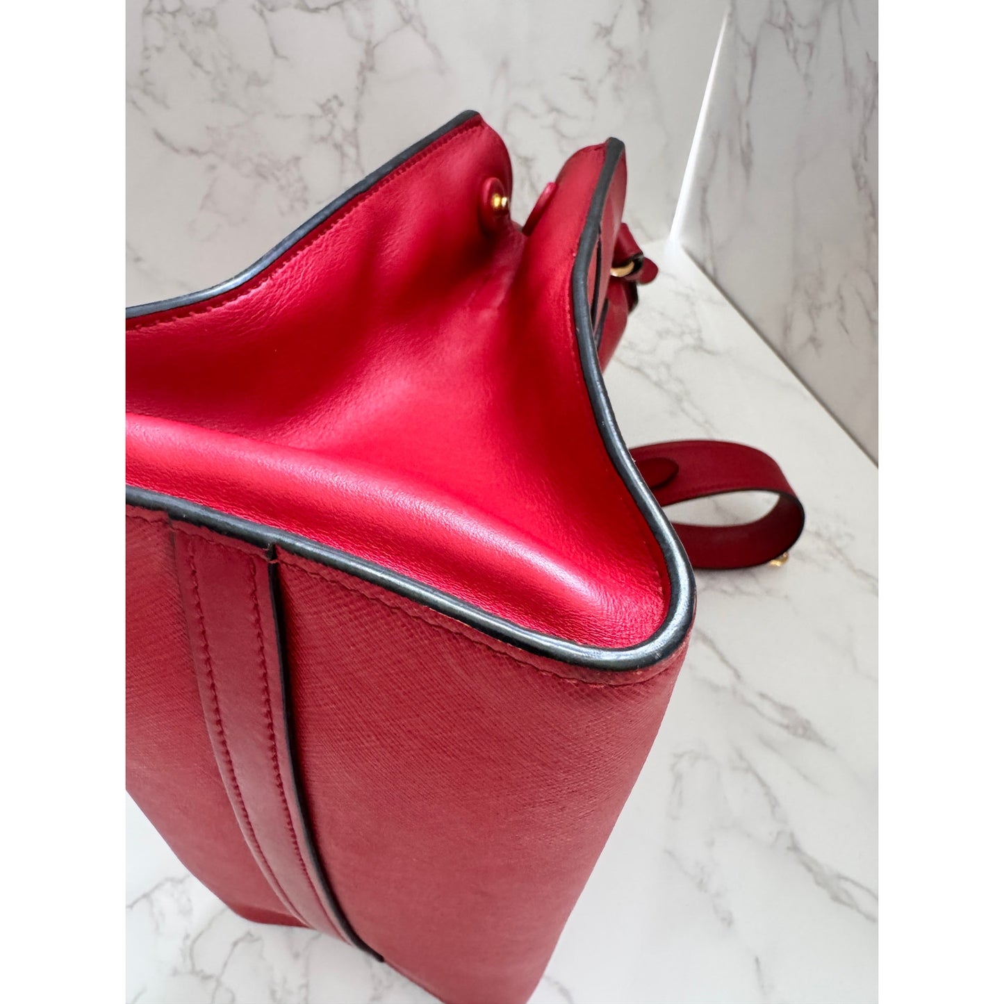 Prada Paradigme Tote in Red Saffiano Leather