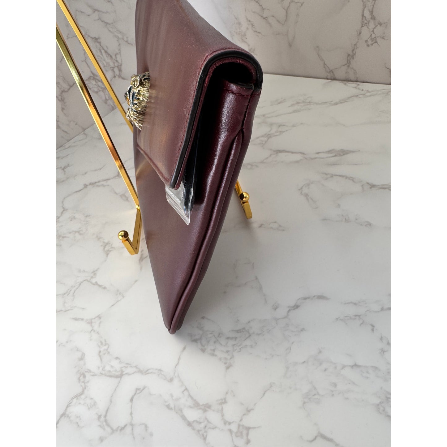 Gucci Rajah Burgundy Leather Clutch