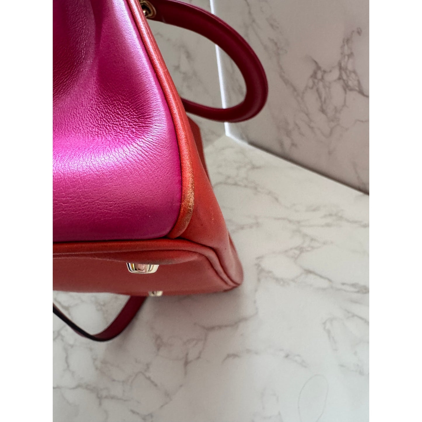 Christian Dior Diorissimo Tote Bag with Shoulder Strap Orange/Pink
