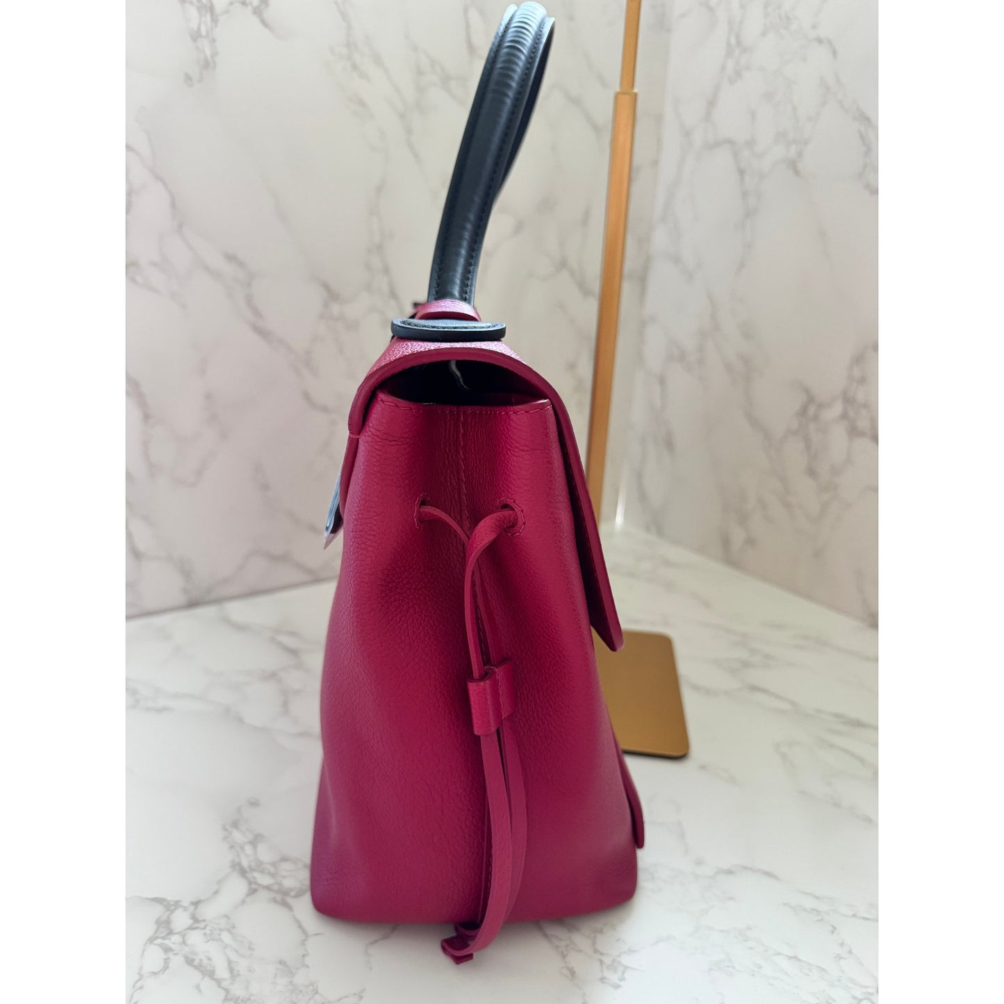 LV Lockme PM Handbag in Fuchsia and Black Top Handle