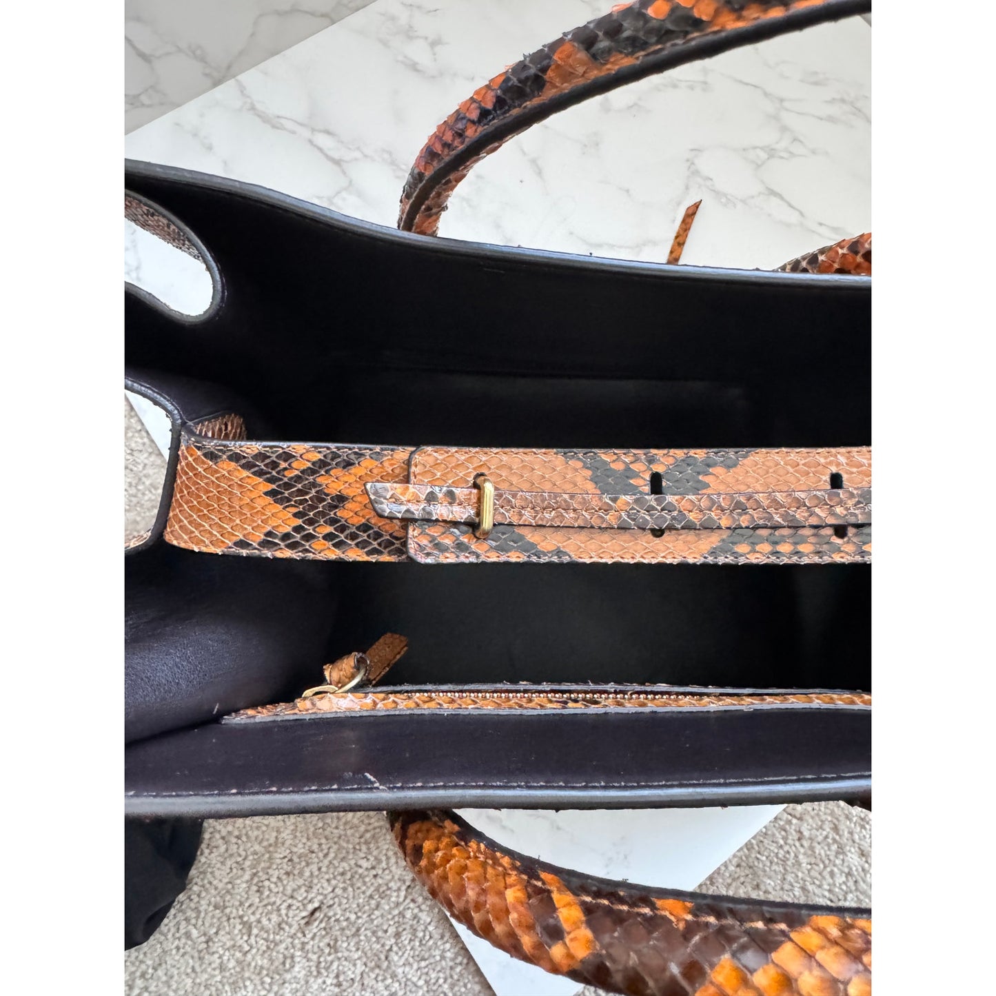 Exotic Celine Phantom Tote in Brown Python