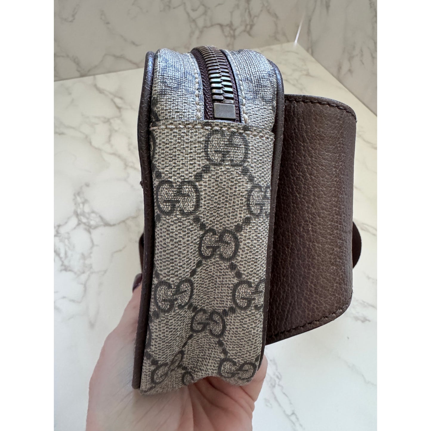 Brown GG Supreme Canvas Ophidia Belt Bag