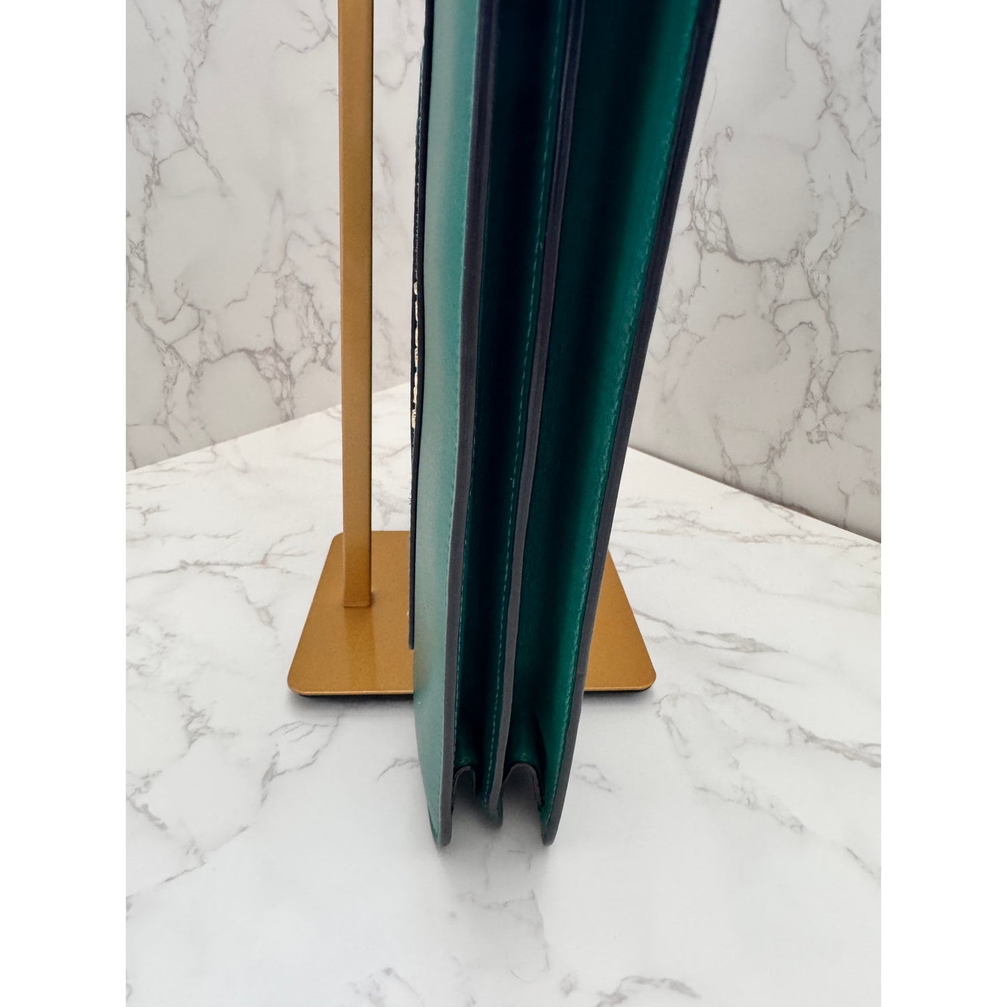 Bvlgari Serpenti Forever Bag in Green Teal with Purple Interior