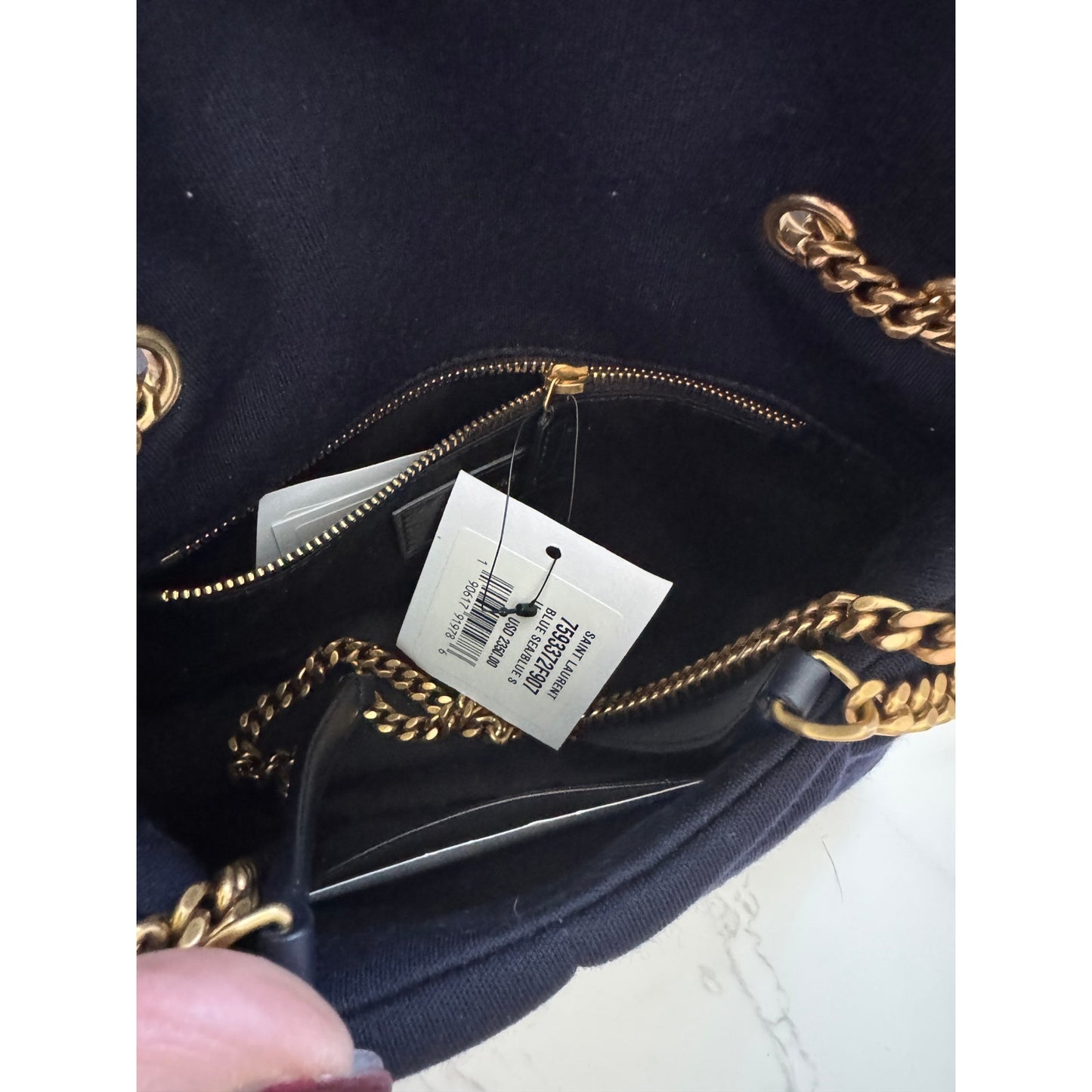 YSL Monogram Loulou Quilted Chain Bag in Navy