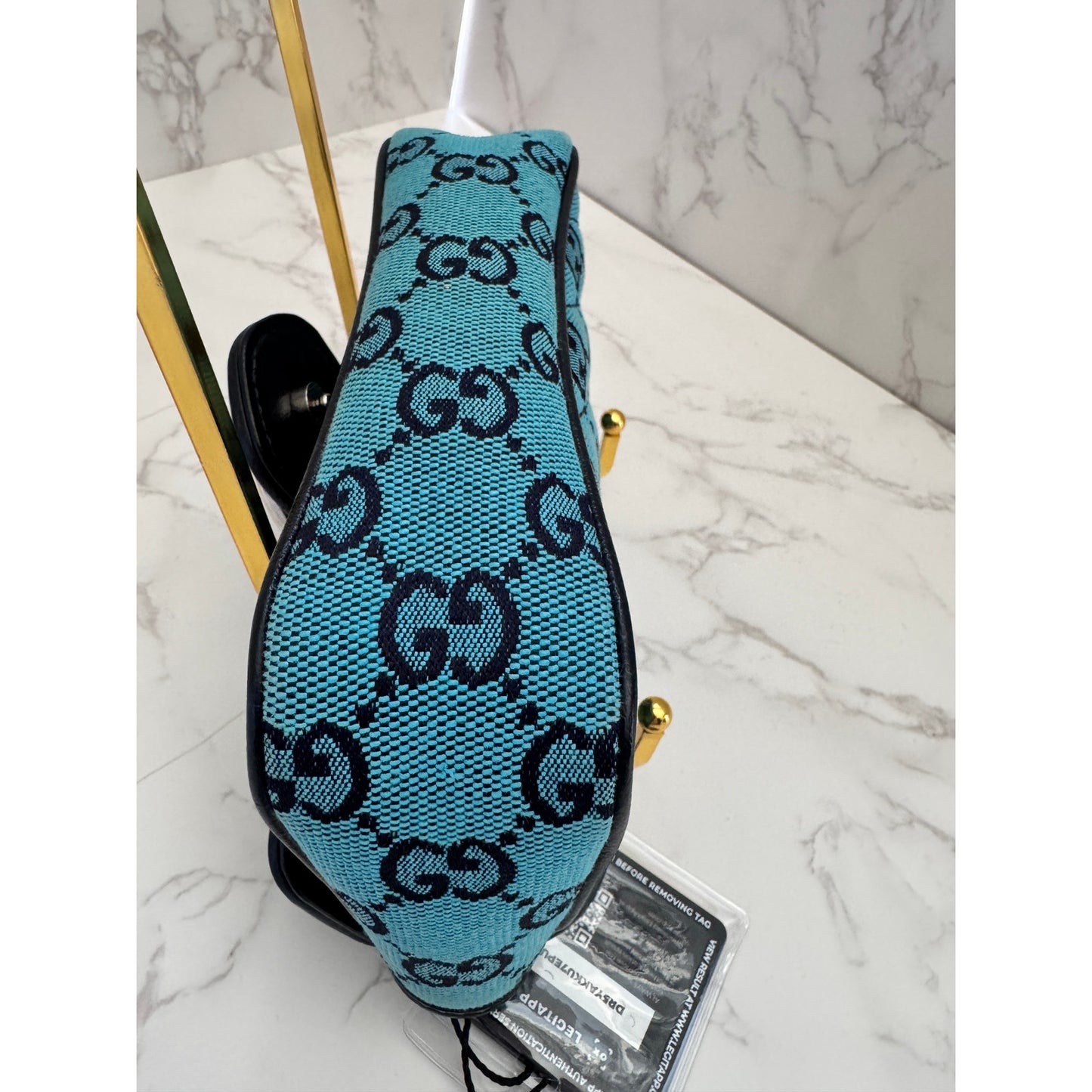 Gucci GG Marmont Super Mini Blue Chain Bag