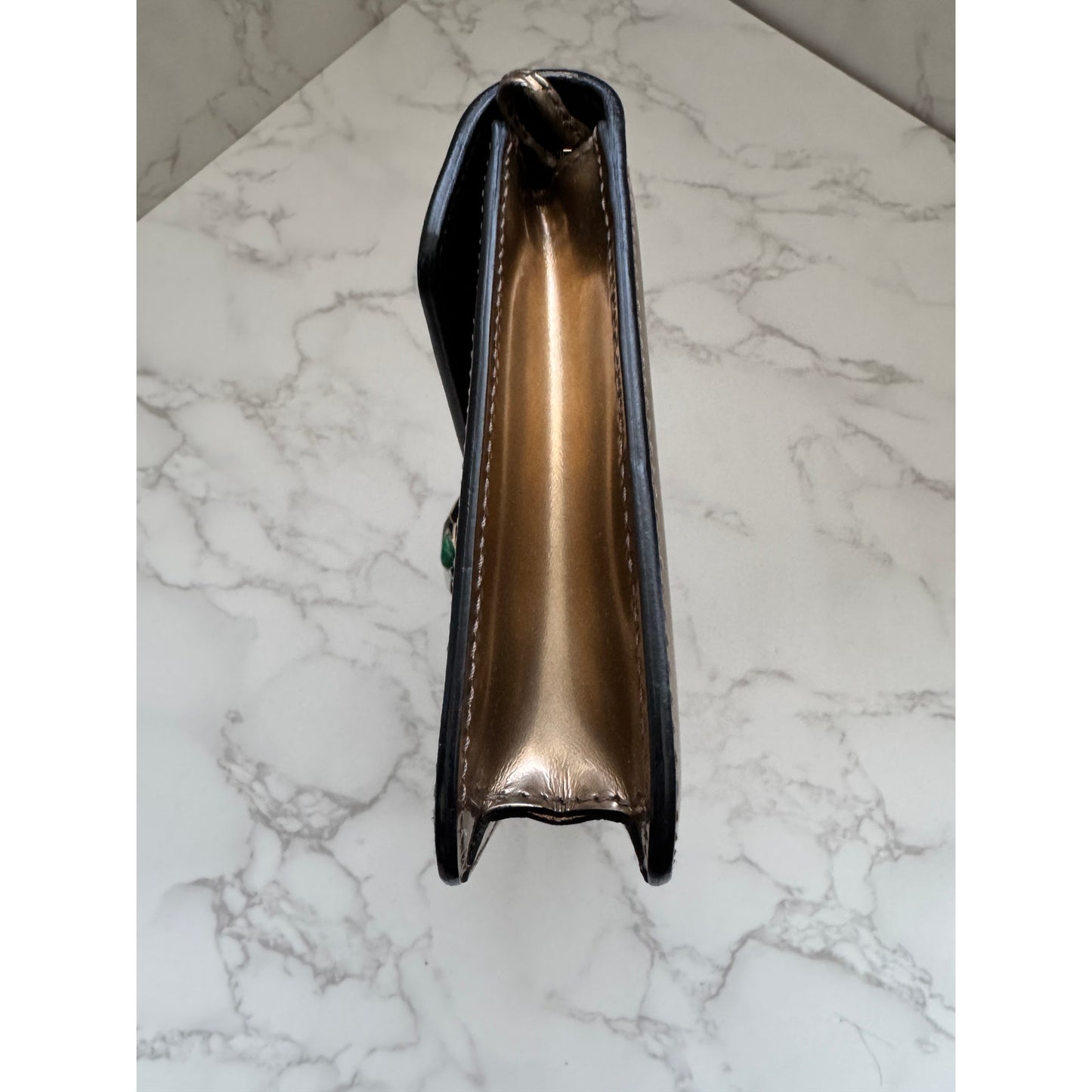 Bvlgari Serpenti Forever Shoulder Bag in Metallic Bronze Patent Leather