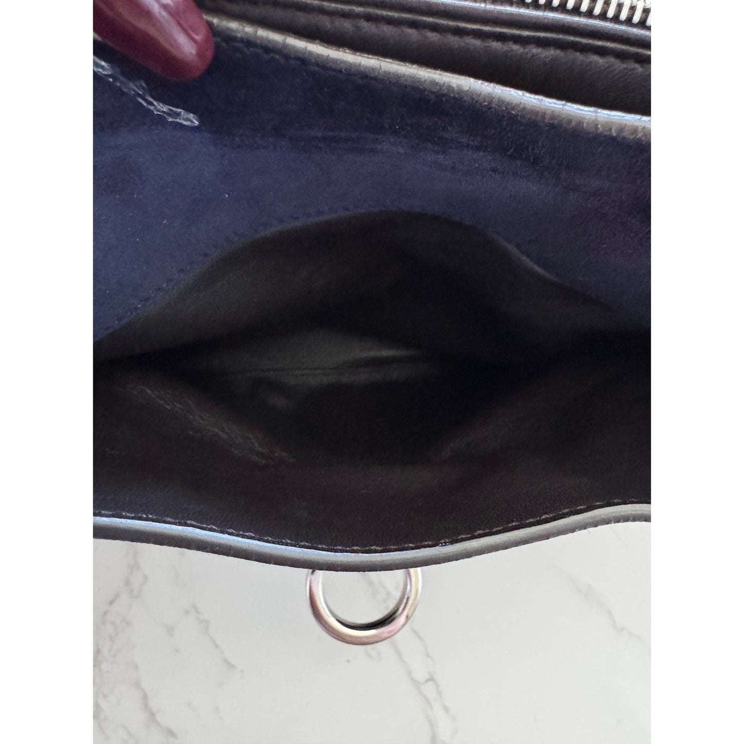 Salvatore Ferragamo Blue Suede and Exotic Python Top Handle Sophia Bag