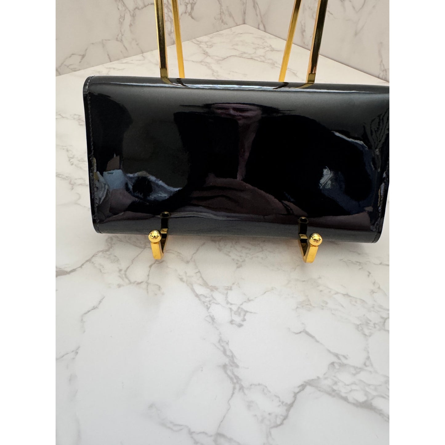 Louise Vuitton Louise Clutch in Black Vernis Patent Leather