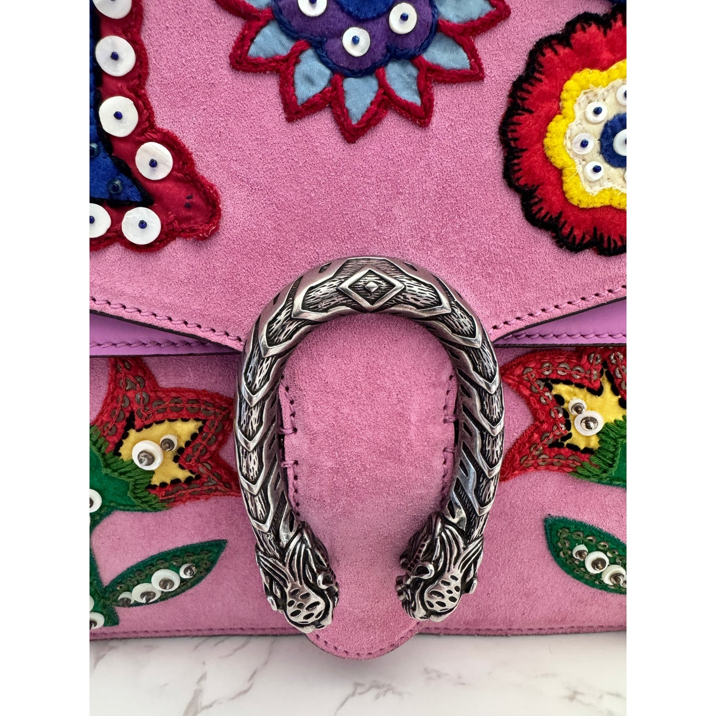 Gucci Dionysus Limited Edition With Embellished Pink Suede