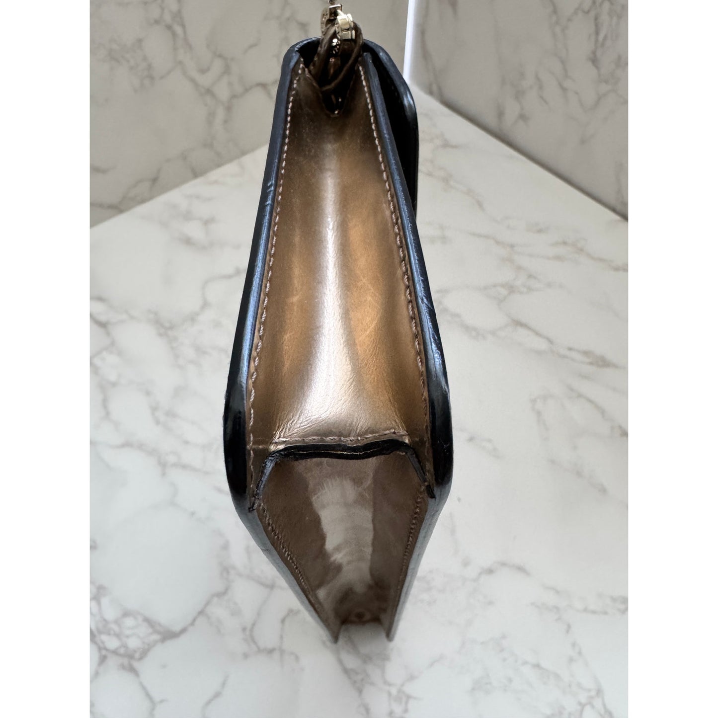 Bvlgari Serpenti Forever Shoulder Bag in Metallic Bronze Patent Leather